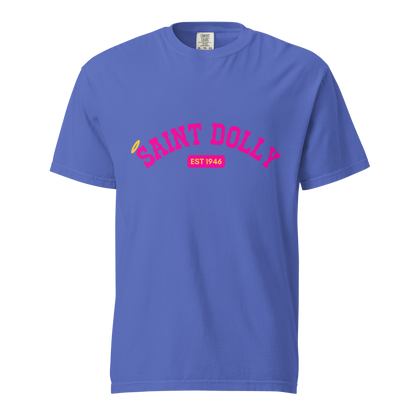The Every Dolly Tee garment-dyed heavyweight t-shirt in flo blue – Saint Dolly