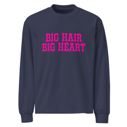 The Tease and Please long sleeve heavyweight t-shirt in midnight blue front view – Saint Dolly